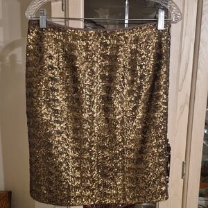 Banana Republic Gold Sequin Pencil Skirt
